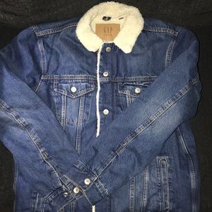 Shearling lined denim jacket